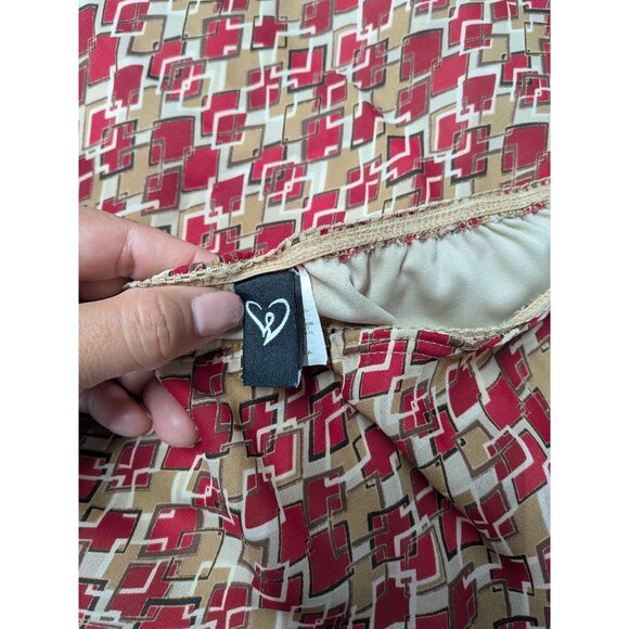 Vintage Windsor Hi Low Skirt Women Size L Geometric Y2K Chiffon Flowy USA Office - Picture 7 of 8